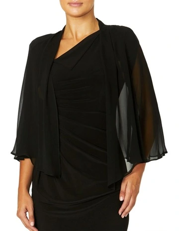 Carrie Silk Shrug in Black