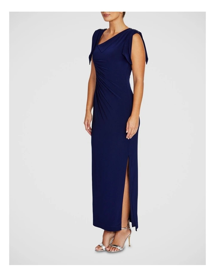 Hebe Jersey Gown in Navy image 3