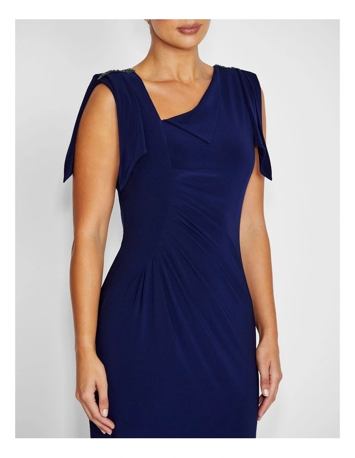 Hebe Jersey Gown in Navy image 4
