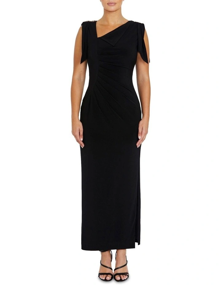 Hebe Jersey Gown in Black image 1