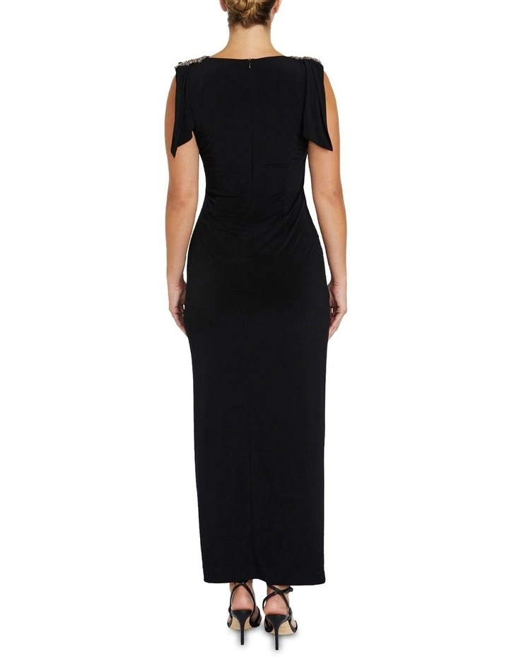 Hebe Jersey Gown in Black image 2