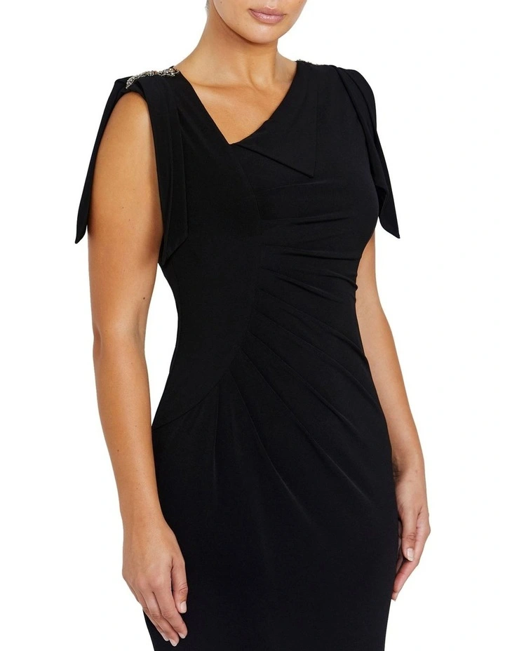 Hebe Jersey Gown in Black image 3
