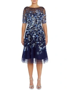 Catalina Navy Midi Dress