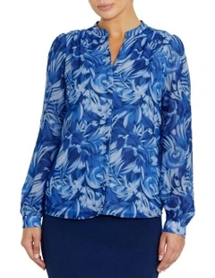 Ravina Floral Blouse in Blue