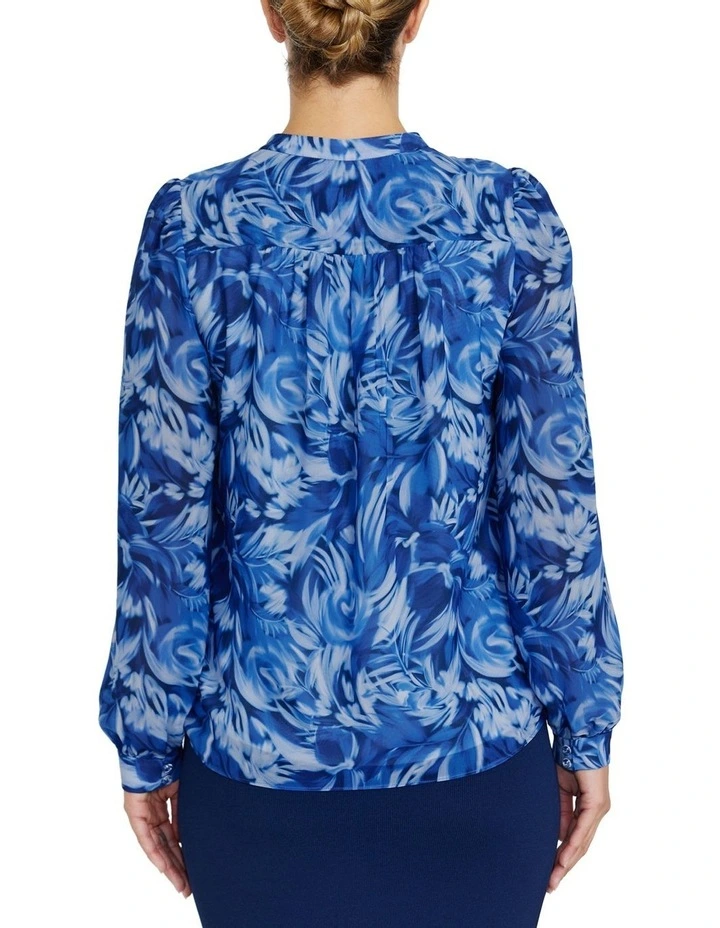 Ravina Floral Blouse in Blue image 2