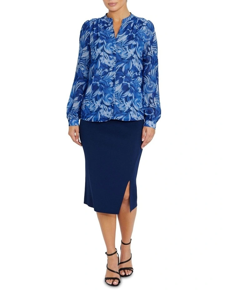 Ravina Floral Blouse in Blue image 4