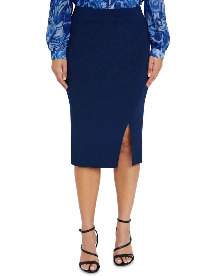 Ava Knit Skirt in Navy image 1