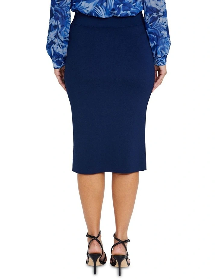 Ava Knit Skirt in Navy image 2