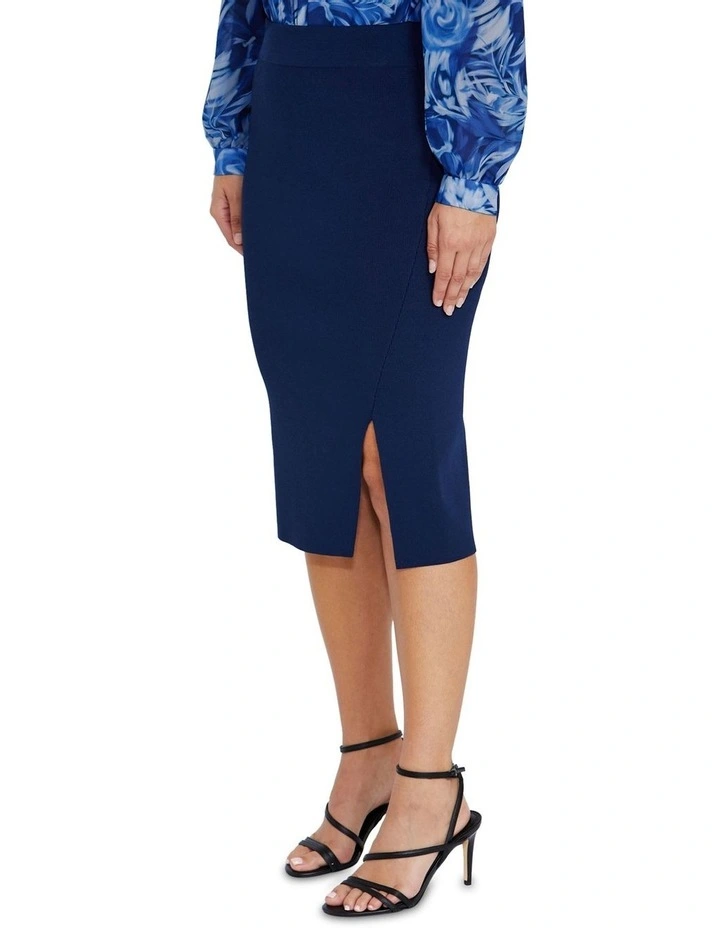 Ava Knit Skirt in Navy image 3