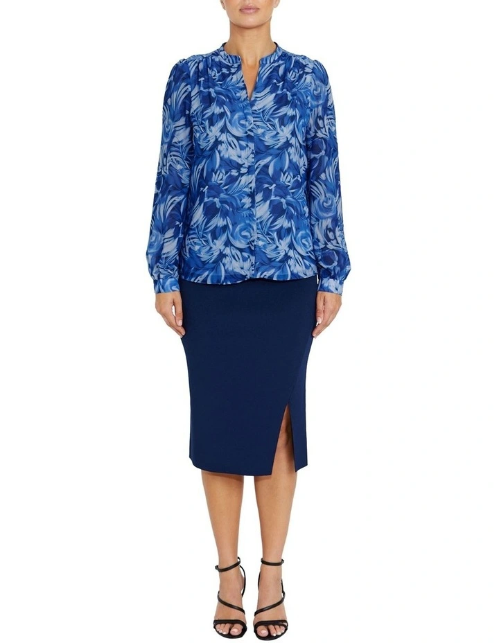 Ava Knit Skirt in Navy image 4