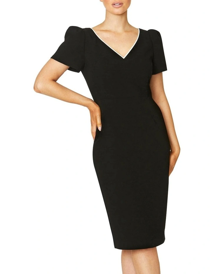 Livinia Dress in Black & Ivory image 1