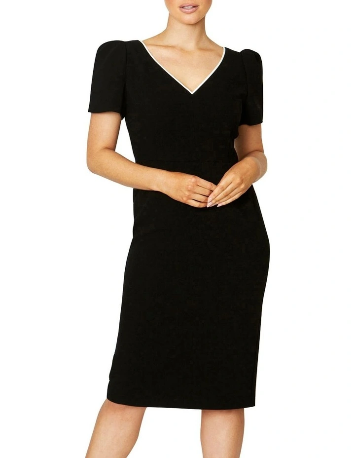 Livinia Dress in Black & Ivory image 2