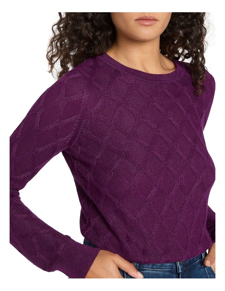 Galaxy Shimmer Knit in Plum image 3