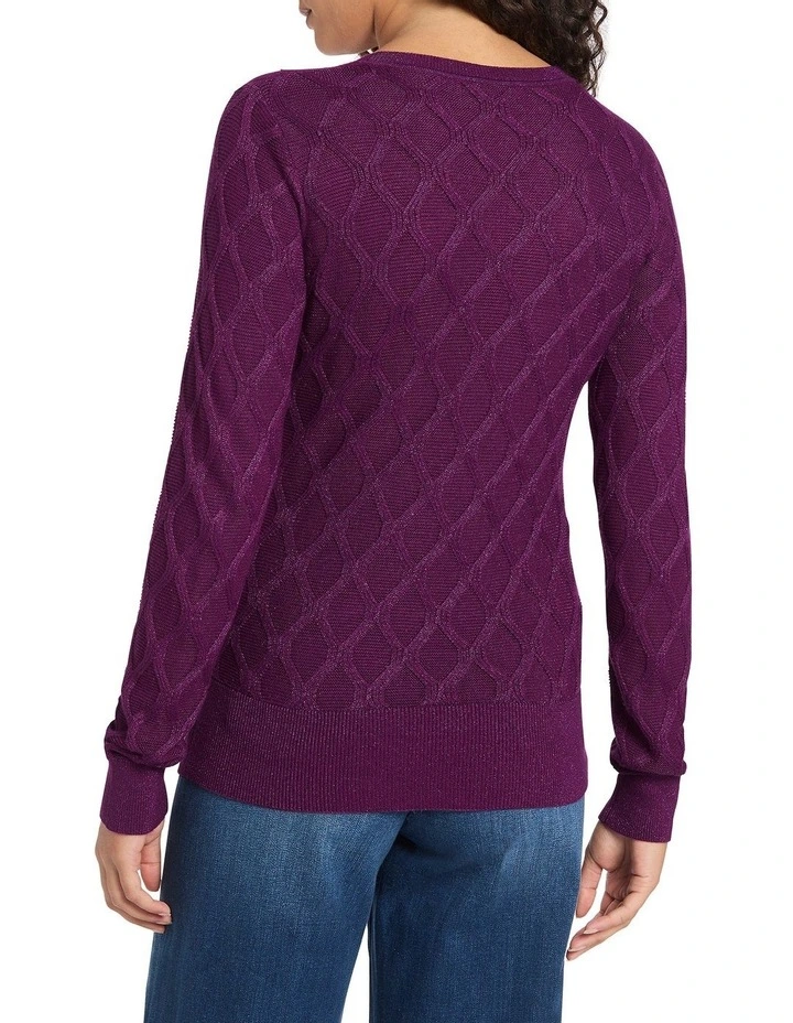 Galaxy Shimmer Knit in Plum image 4