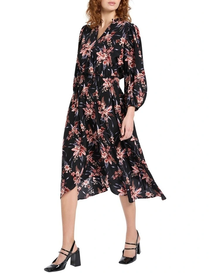 Bouquet-hearted Silk Dress in Multi image 2