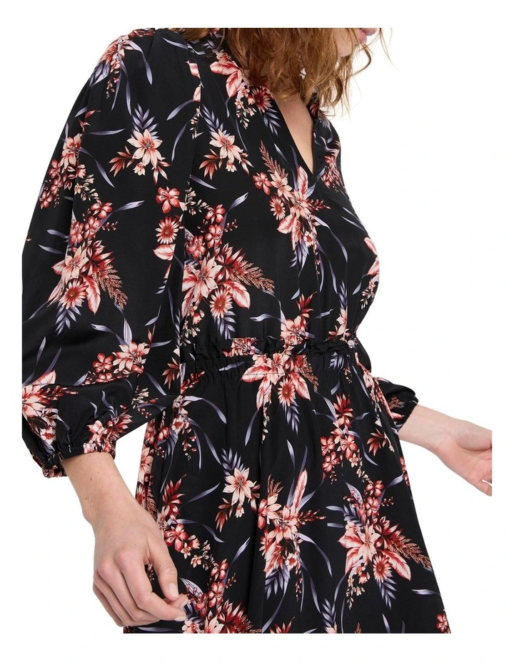 Bouquet-hearted Silk Dress in Multi image 3