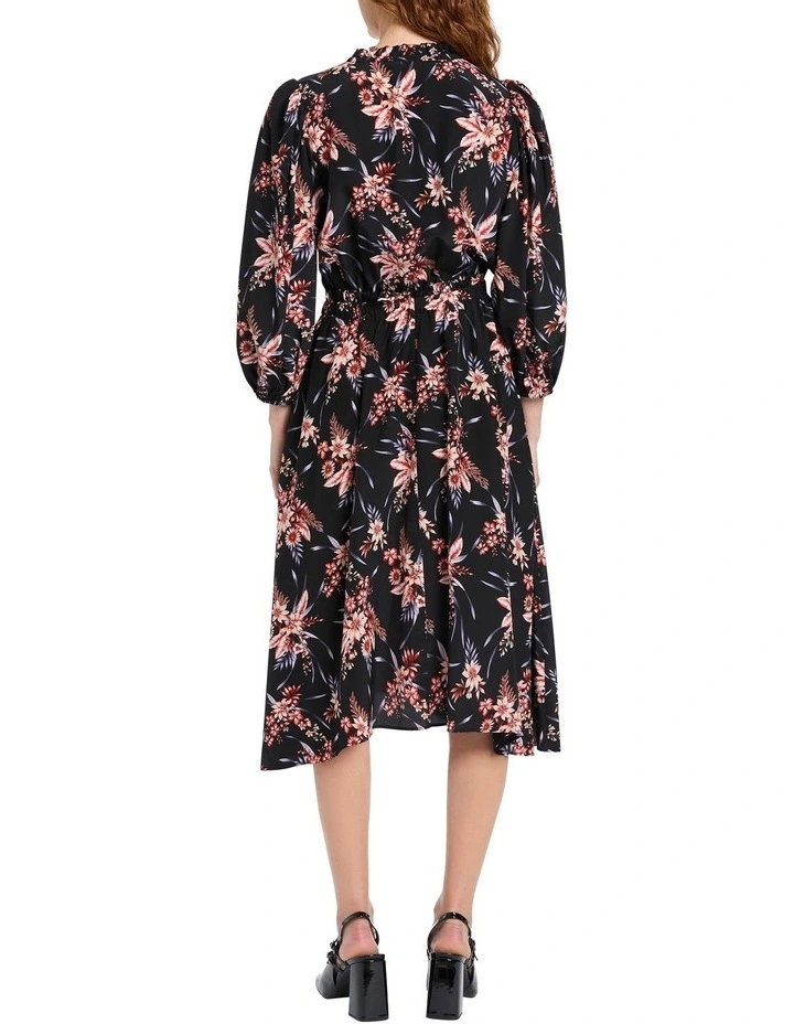 Bouquet-hearted Silk Dress in Multi image 4