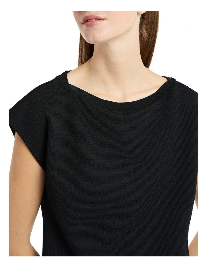 Annette Boat Neck Tee in Black image 3