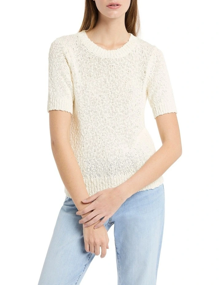 The Great Race Knit Top in Ivory image 1