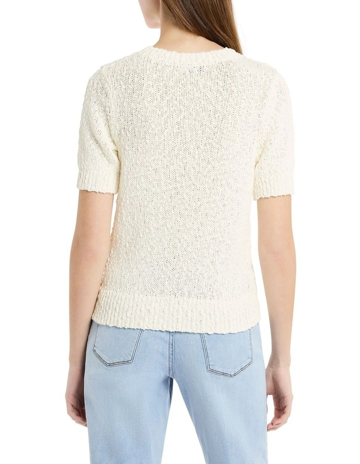 The Great Race Knit Top in Ivory image 3