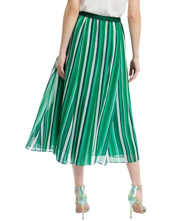Stripe Out Midi Skirt in Green Stripe image 4