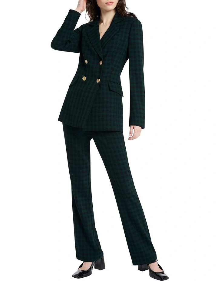 Checkmate Longerline Blazer in Green/Navy image 2