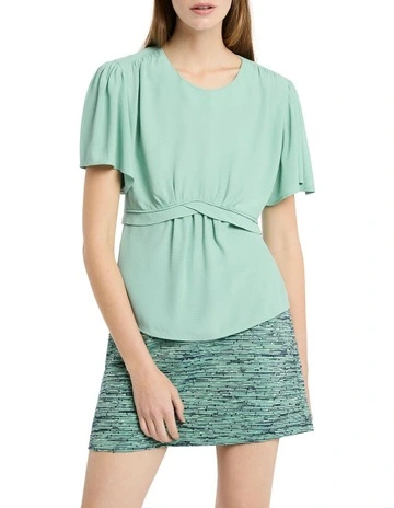 Lawrence Top in Gum Leaf Green