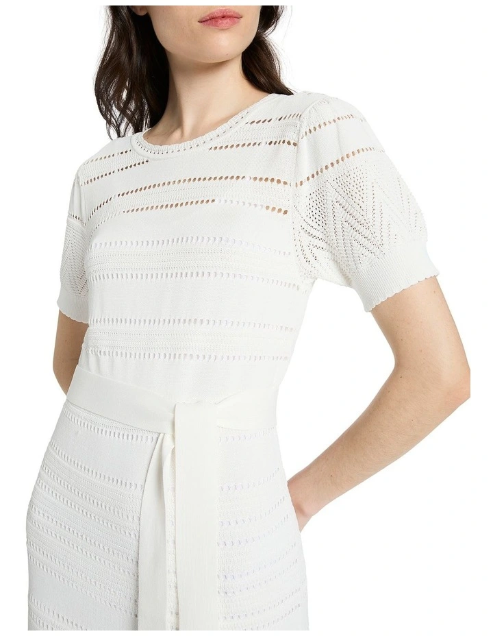Last Tango Knit Crochet Dress in White image 3