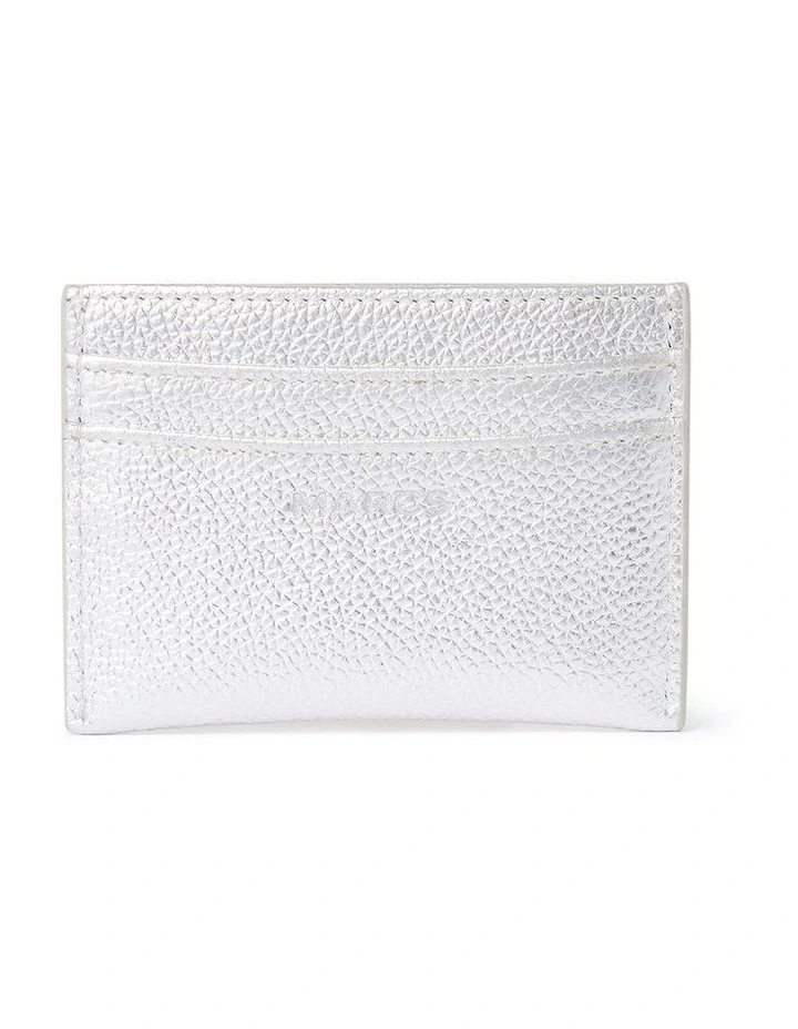 Penny Leather Card Holder in Silver image 1