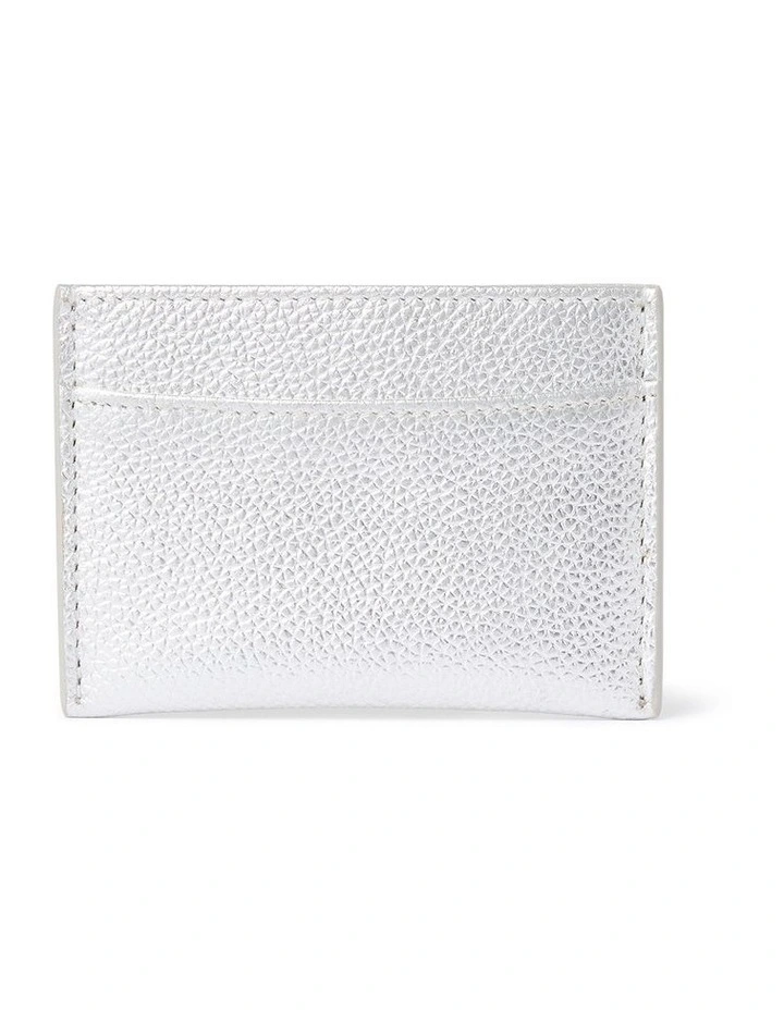Penny Leather Card Holder in Silver image 4