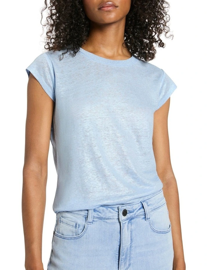 As Love Glows Foil Linen Tee in Sky image 1