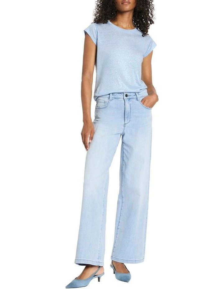 As Love Glows Foil Linen Tee in Sky image 2