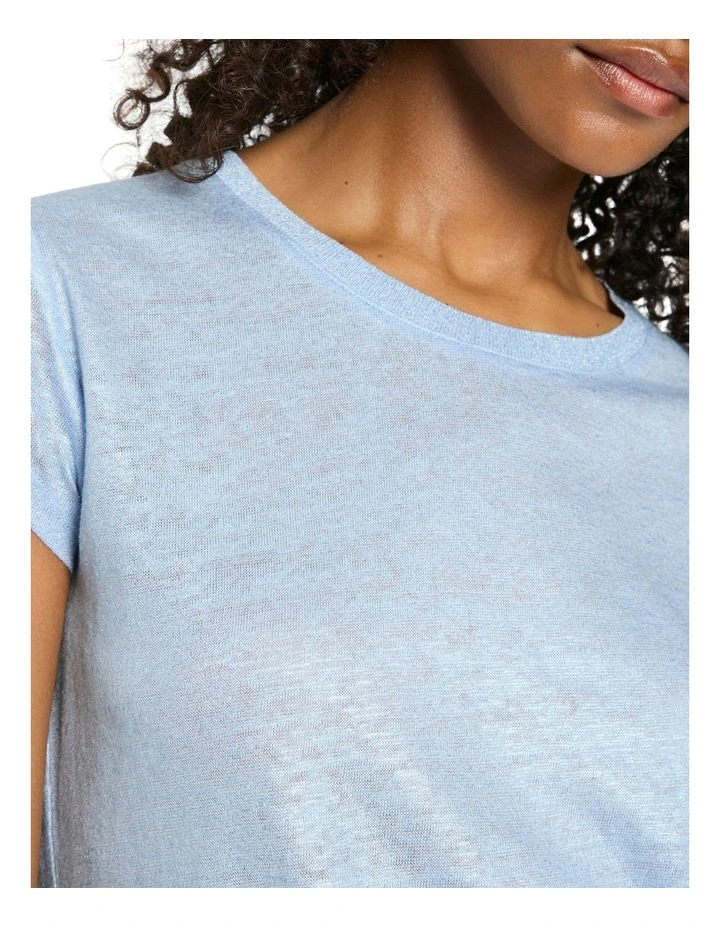 As Love Glows Foil Linen Tee in Sky image 3