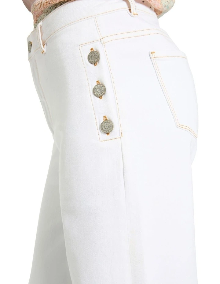 Anne Wide Leg Jeans in White image 3