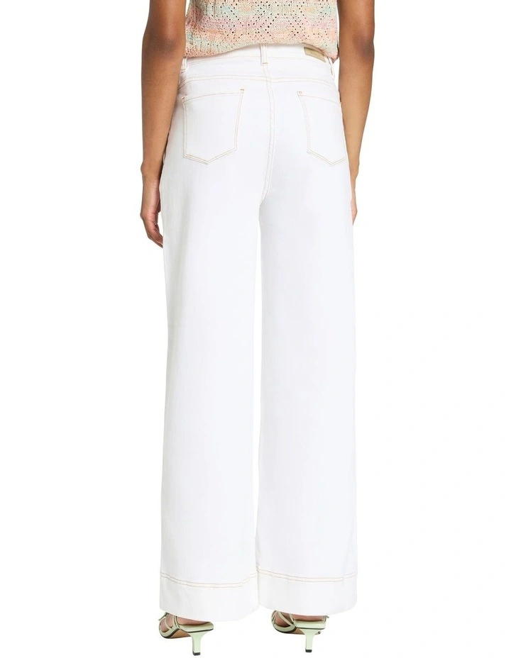 Anne Wide Leg Jeans in White image 4
