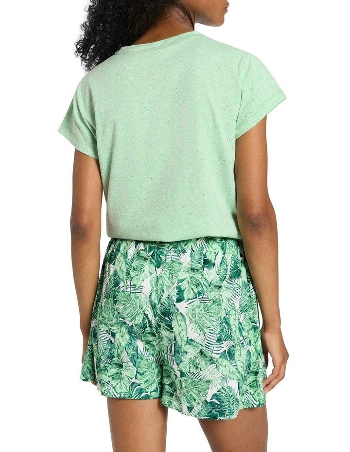 O Palms Night Pj Tee Set in Green Multi image 5