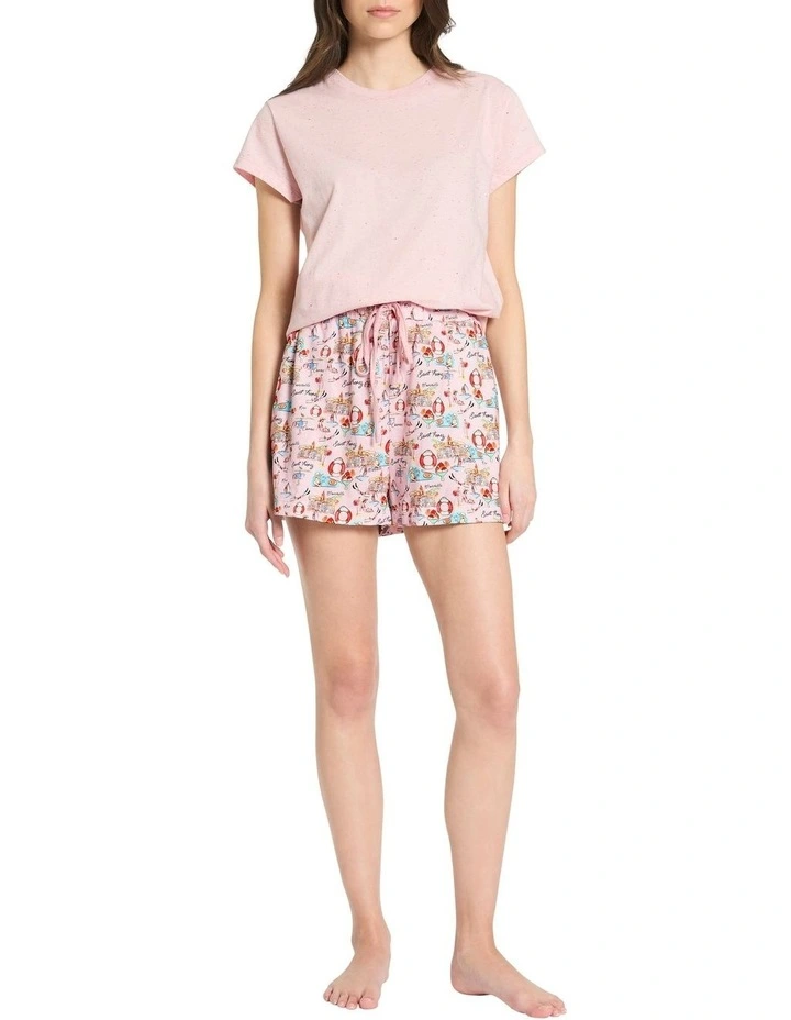 Its A Beach Day Pj Tee Set in Blush Multi image 1