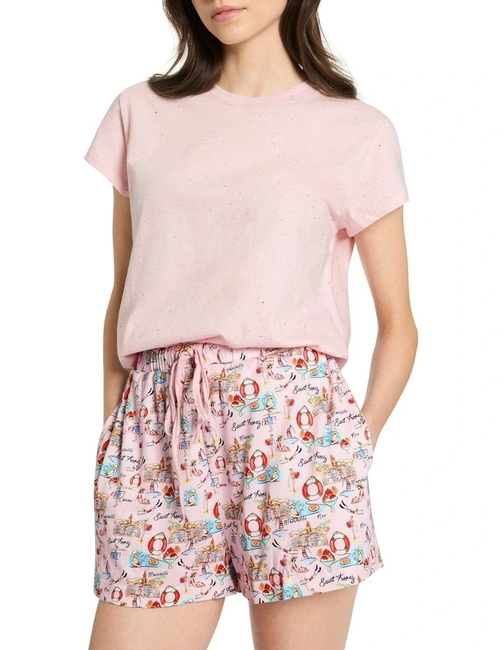 Its A Beach Day Pj Tee Set in Blush Multi image 2