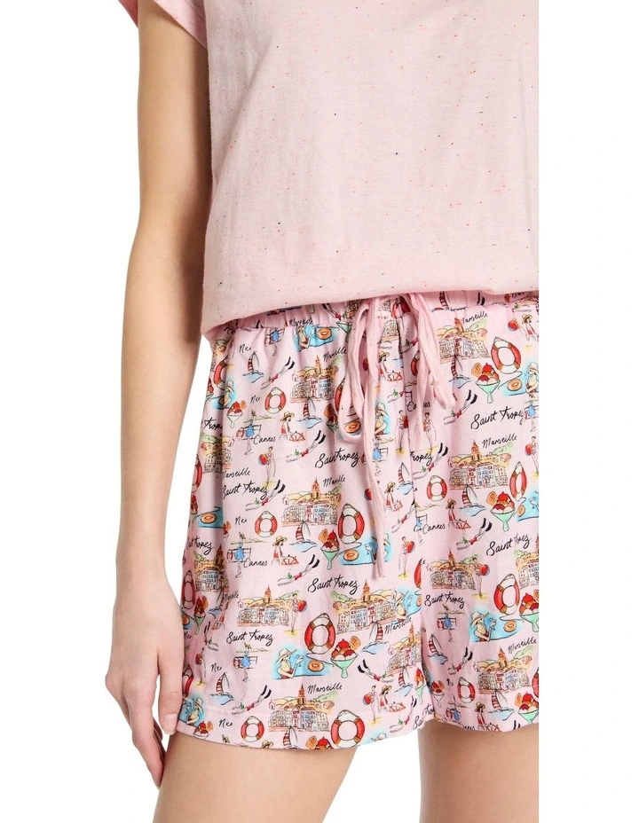 Its A Beach Day Pj Tee Set in Blush Multi image 4