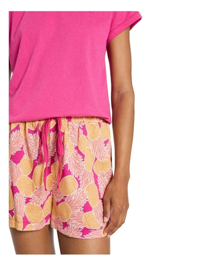 Feeling Pine PJ Tee Set in Pink Multi image 4
