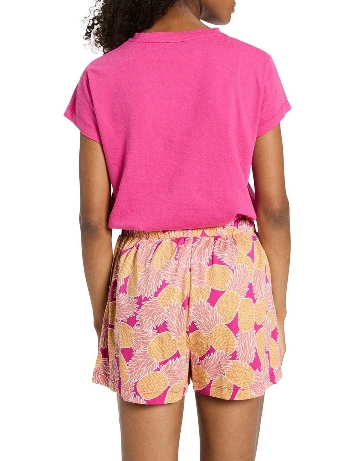 Feeling Pine PJ Tee Set in Pink Multi image 5