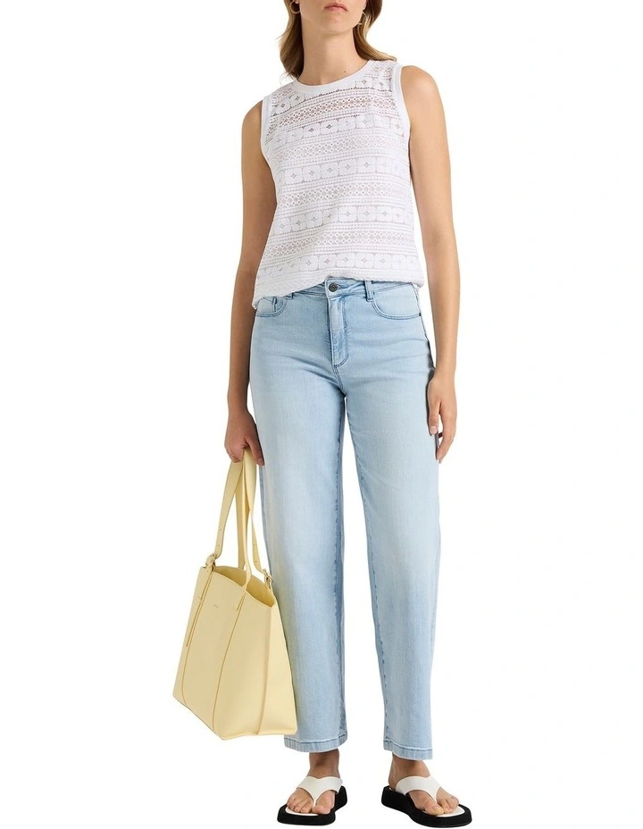 Diana Lace Tank in White image 2