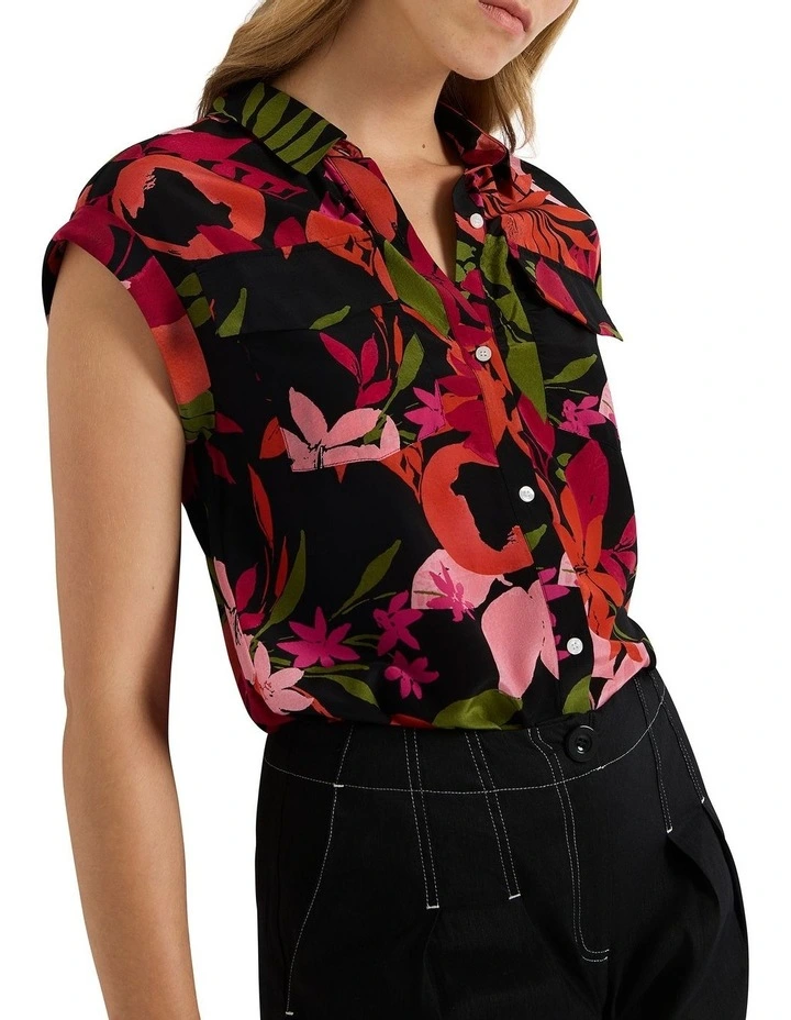 Don't Take It Citrus-ly Top in Black Multi image 1