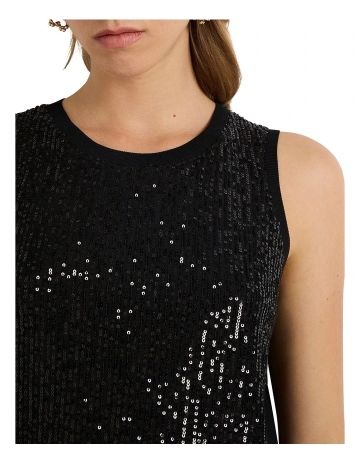 Feel Special Sequin Tank in Black image 3