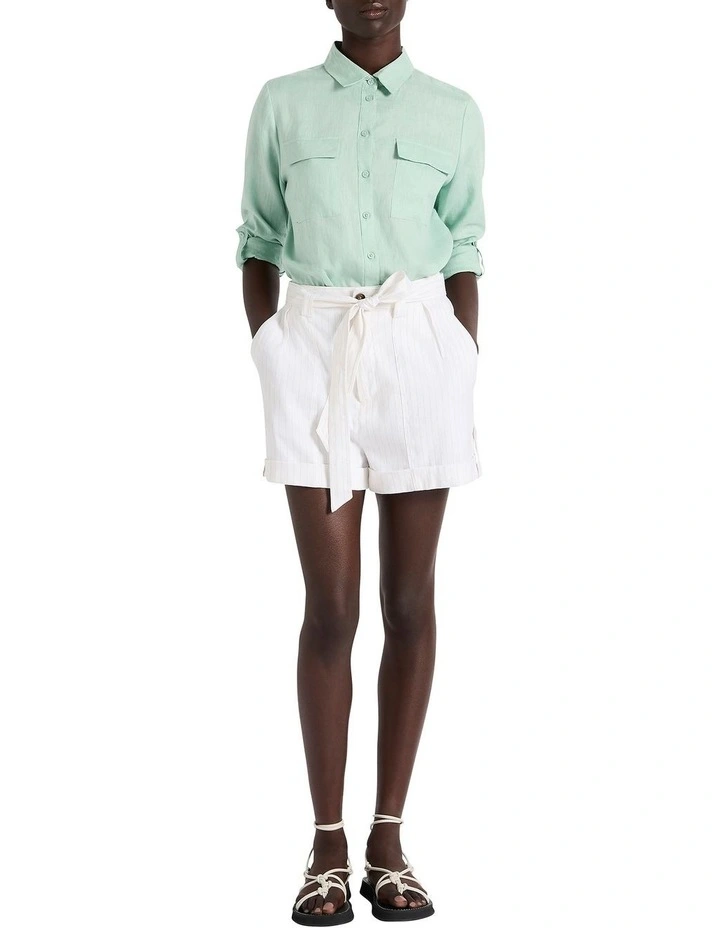 Sofia Linen Shirt in Seafoam image 2