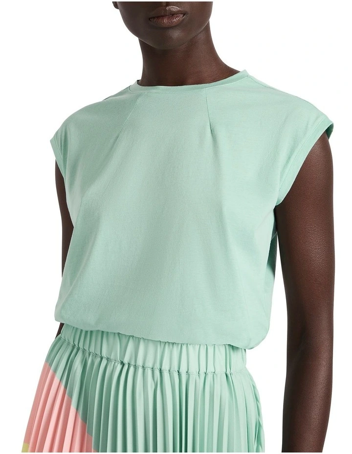 Carlie Mercerised Cotton Tee in Seafoam image 1