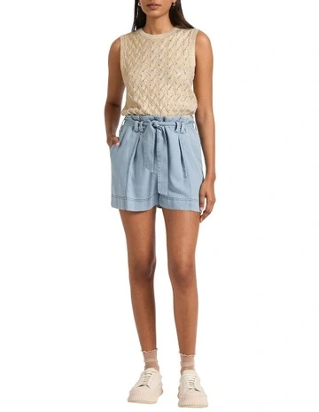 Pump It Up Shorts in Washed Blue