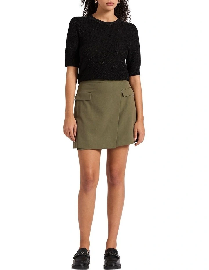 Shimmer Holiday Knit Top in Black image 3