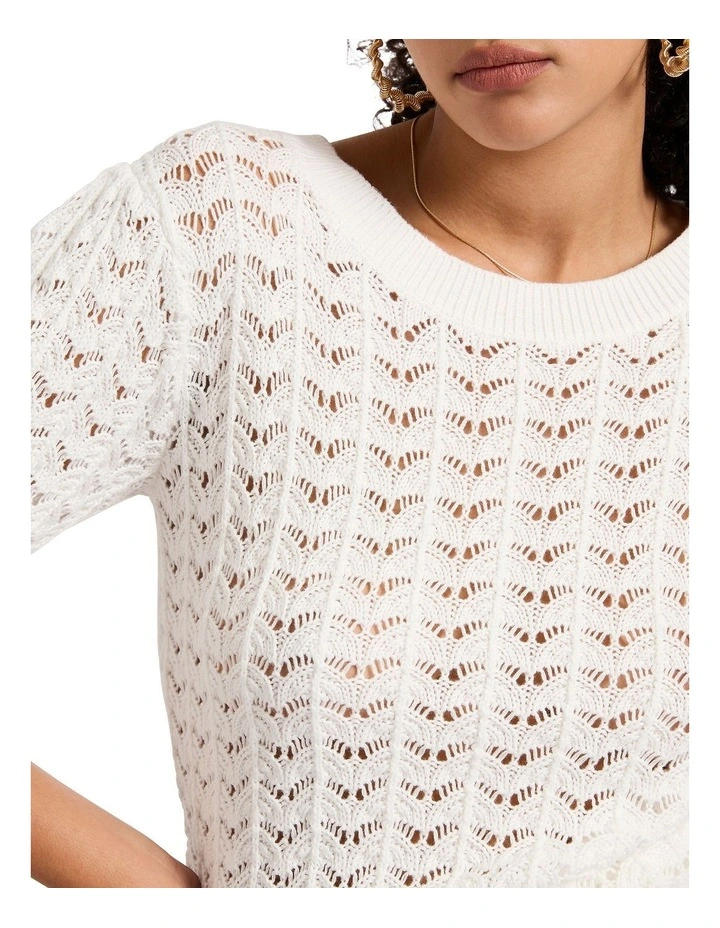 Turn To You Knit Top in Ivory image 4
