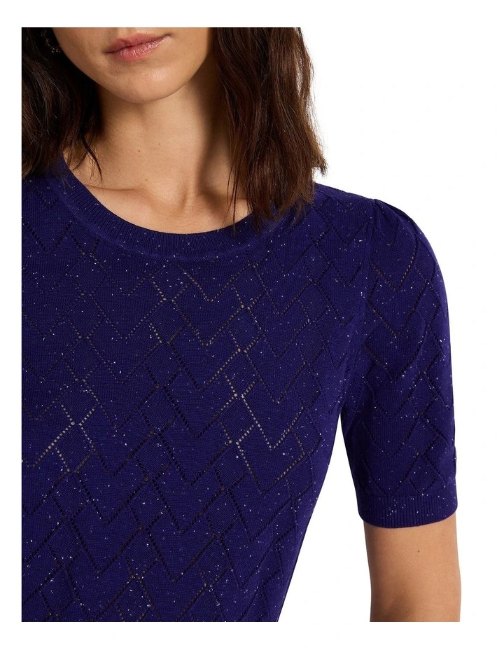 Eden Cotton Speckle Knit Top in Ultramarine image 2